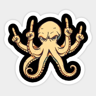 Octopus Middle Fingers Sticker
